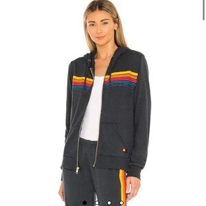 5 Stripe Hoodie in Charcoal sz S